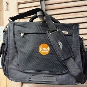 Food Network branded High Sierra Black and Orange Men's Messenger Bag/Laptop bag